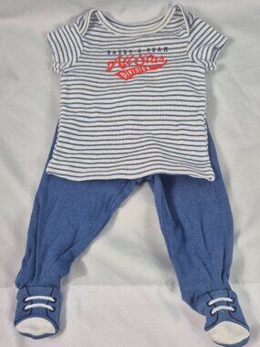 Carters Newborn 2 Pc Set "Daddys Team" Blue